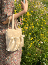 Mini easy ribbon bag_sand beige