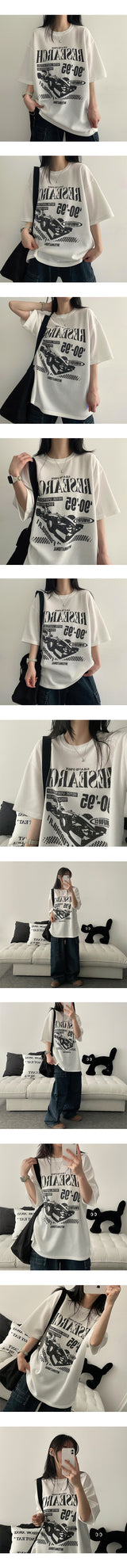 Miz Oversized Fit Short-Sleeved Knit T-Shirt