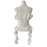 Lace Frill Two-Way Built-In Bra Sleeveless Top