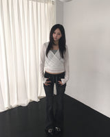 バンディングローデニムブーツカットパンツ