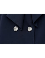 [PRE-FALL]ルーン ハイネック リボンタイ フレアカフ ジャケット ネイビー