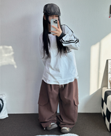 HIP TWO LINE NUMBERING LONG SLEEVE T-SHIRT💙🤍🖤3COLOR