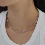 LOVE SKINNY BEADS NECKLACE GREY