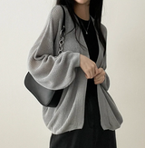 Amit Bolero Loose Fit Puff Knit Cardigan 