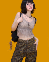 leopard wide pants