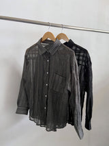Beverly Sheer Air Wrinkle Pocket Oversized Long Sleeve Shirt 2 Colors