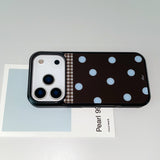 [MADE] [+MagSafe] ドットパッチスマホケース ブラウン (グラスブラックバンパー)
