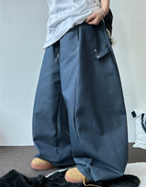 SNAP DENIM BALLOON LONG PANTS 💙🖤2COLOR