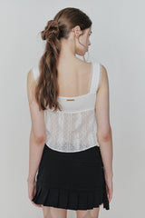 PURITY LACE TOP white