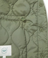 Women’s Collarless Quilted Jacket Olive
