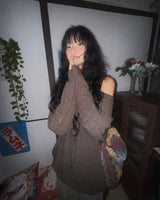 (3color) Muffler Loose-fit Rib Knit
