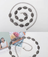 Retro-antique silver chain belt