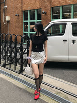 ポピー ボートネック スリム ハーフスリーブ Tシャツ