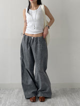 Dyed Floral Stopper Wide Pants