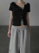 Prie Unbalance Snap Cardigan