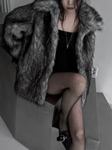 dual shade faux fur jacket (2color)