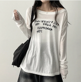 アリングレタリングショルダー長袖Tシャツ