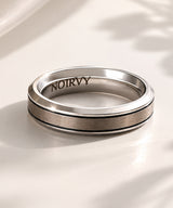 NR-305 Minimal Curve Line Couple Ring