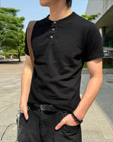 ワンキューゴルジヘンリーネック半袖Tシャツ