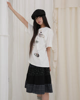 TEA CUP CROCHET T-SHIRT / WHITE