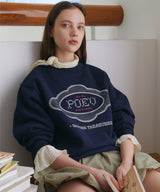 Lace Applique Sweatshirt - Navy