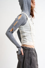 Sheer layered wrap sleeveless