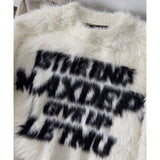 [Unisex] D Snow Lettering Angora Knitwear (2 colors)