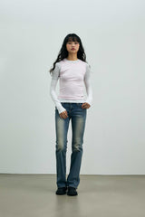 COMET LAYERED SLEEVE TOP / PINK