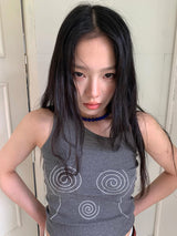 ネイビー ボール ネックレス (8mm)