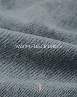 Fleece wide denim pants