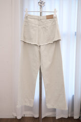 ウォッシュド デニム スカートパンツ(Beige/2size)