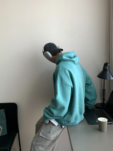 アーバンブルックリンエンブロイダリーピグメントウォッシングオーバーフィットフーディ