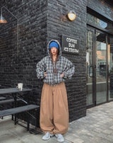 Bay Check Shearling Hooded Jumper