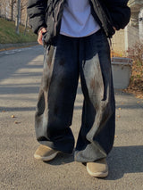 Oil Washed Vintage Wide Pants