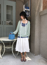 Fiumi Frill Shirring Midi Banding Skirt