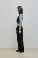 Shirring Layered Tee_Grey