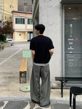 Deep Pleat Curved Cotton Pants