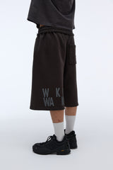 Weekend warrior typography printing washing short pants (Charcoal)