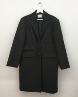 ファインウールチェックロングコート (2color)