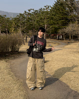 ユーティリティパッチワイドカーゴパンツ