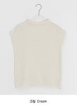 Rahini Layered Half-Neck Cap Short Sleeve Knit