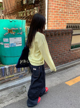 ムデンベーシックカラーラウンドネックニット