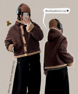 E-Tion High-Neck Zipper Tteokbokki Wool Hoodie Mustang