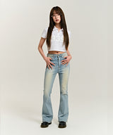 939 LOGO COLLAR CROP TOP (FLOWER)