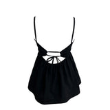 Laelly バックレス リボン フレア ノースリーブ ナシ ブラウス(3colors)