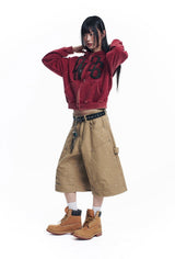 Double Knee Chino 8-Bermuda Pants - Beige