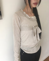 リドフリルリボンストラップTシャツ