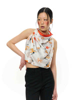 JOMO Motif Square Scarf _ Orange