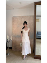 Ivory Punching Layered Long Dress