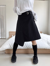 バックルラップナイロンスカート
